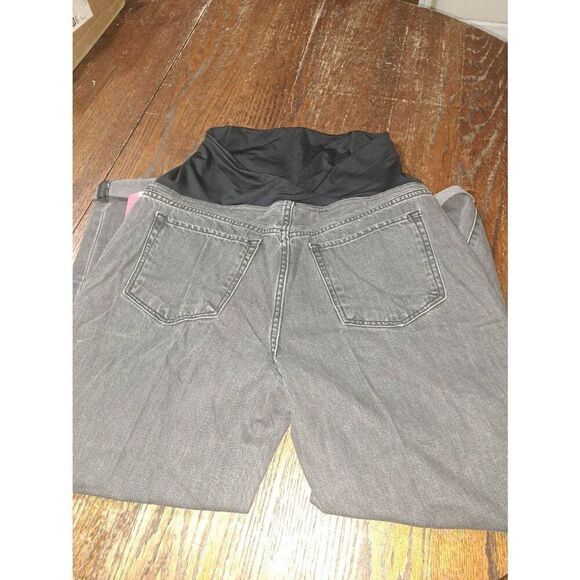 New 12 Maternity Isabel & Ingrid Black Boyfriend Black Over Bump Denim Jeans NWT - Picture 5 of 8